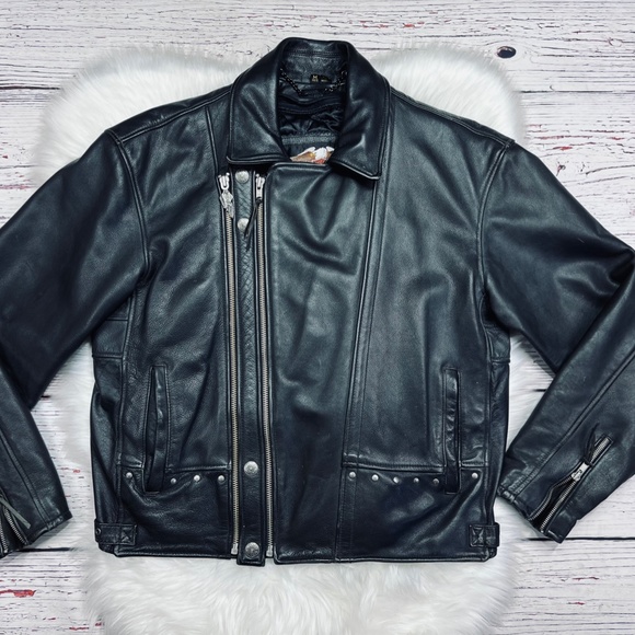 🚫SOLD!! NWOT |•HARLEY-DAVIDSON•| MEN’S PREMIUM BLACK LEATHER HARLEY-DAVIDSON - Picture 2 of 15